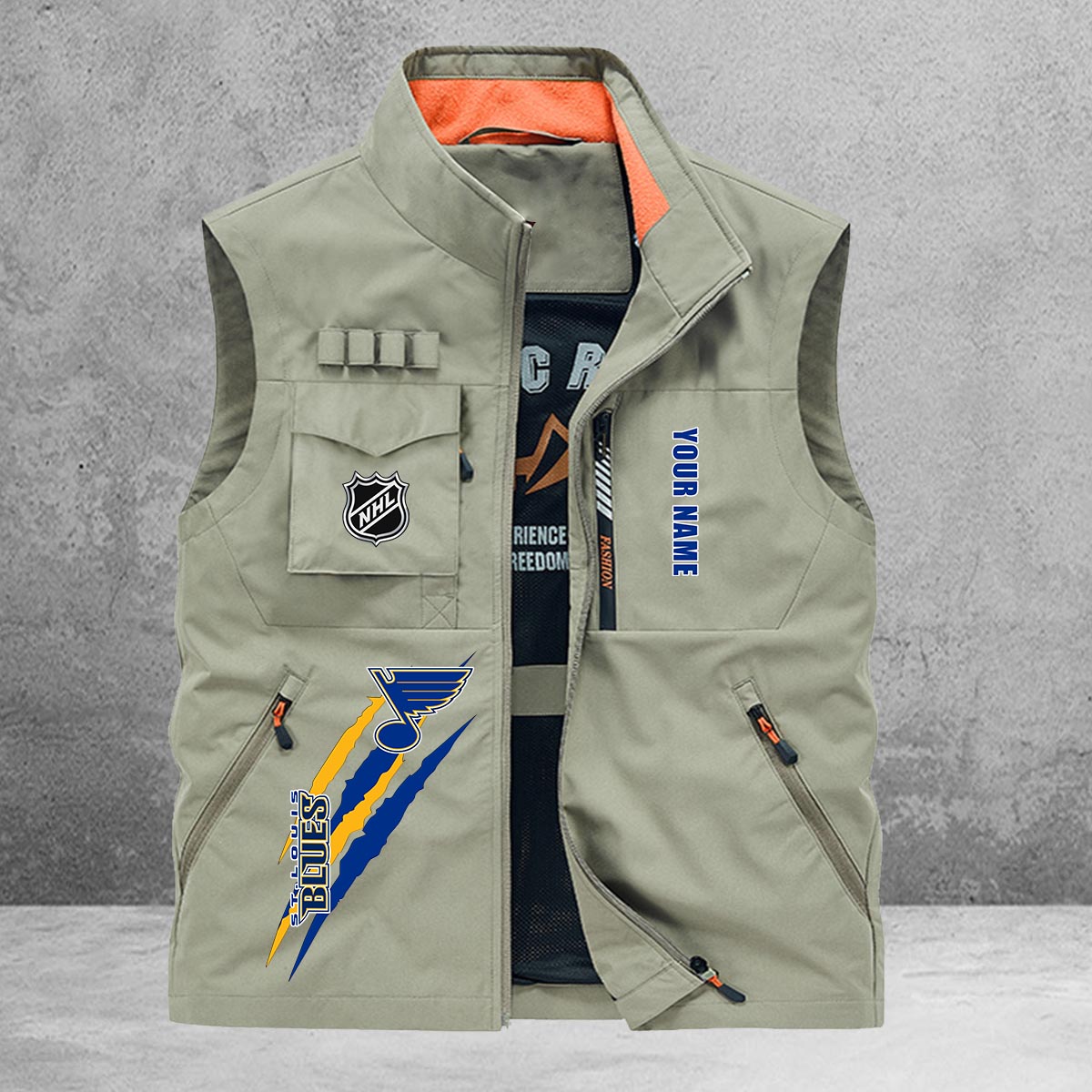 St Louis Blues New Personalized Multi-Pockets Vest AZBTMPV000194