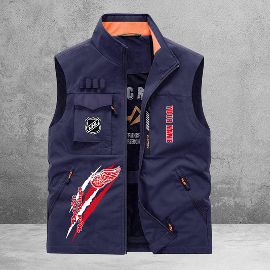 Detroit Red Wings New Personalized Multi-Pockets Vest AZBTMPV000197