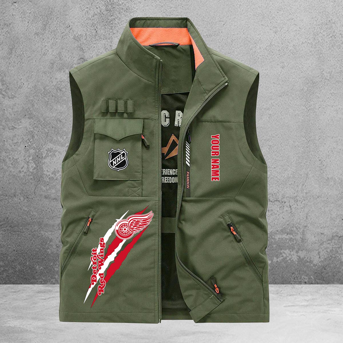 Detroit Red Wings New Personalized Multi-Pockets Vest AZBTMPV000197