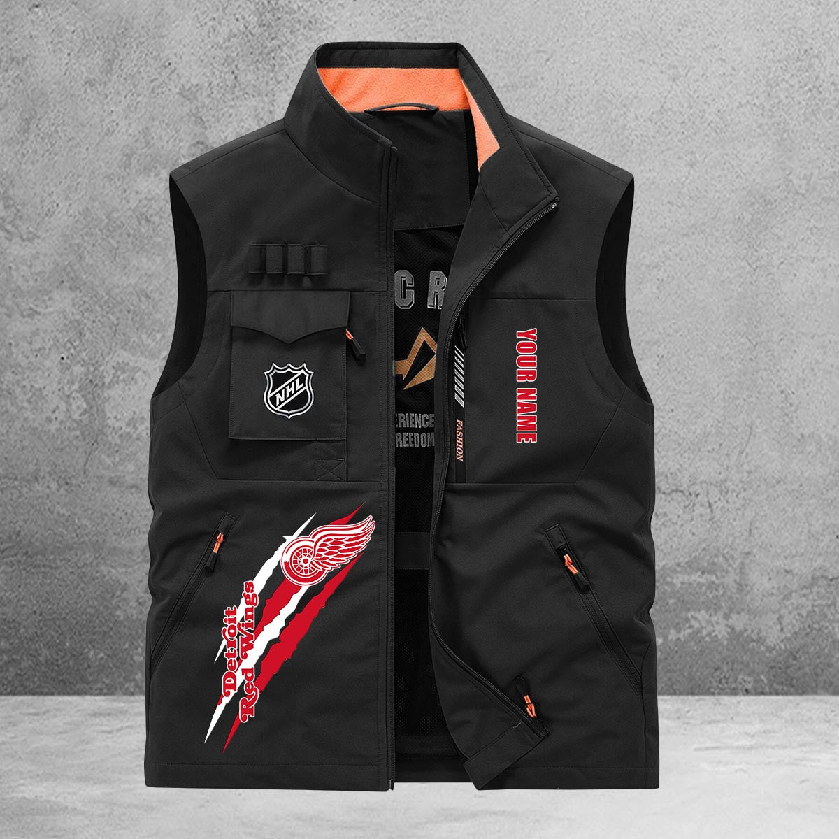 Detroit Red Wings New Personalized Multi-Pockets Vest AZBTMPV000197