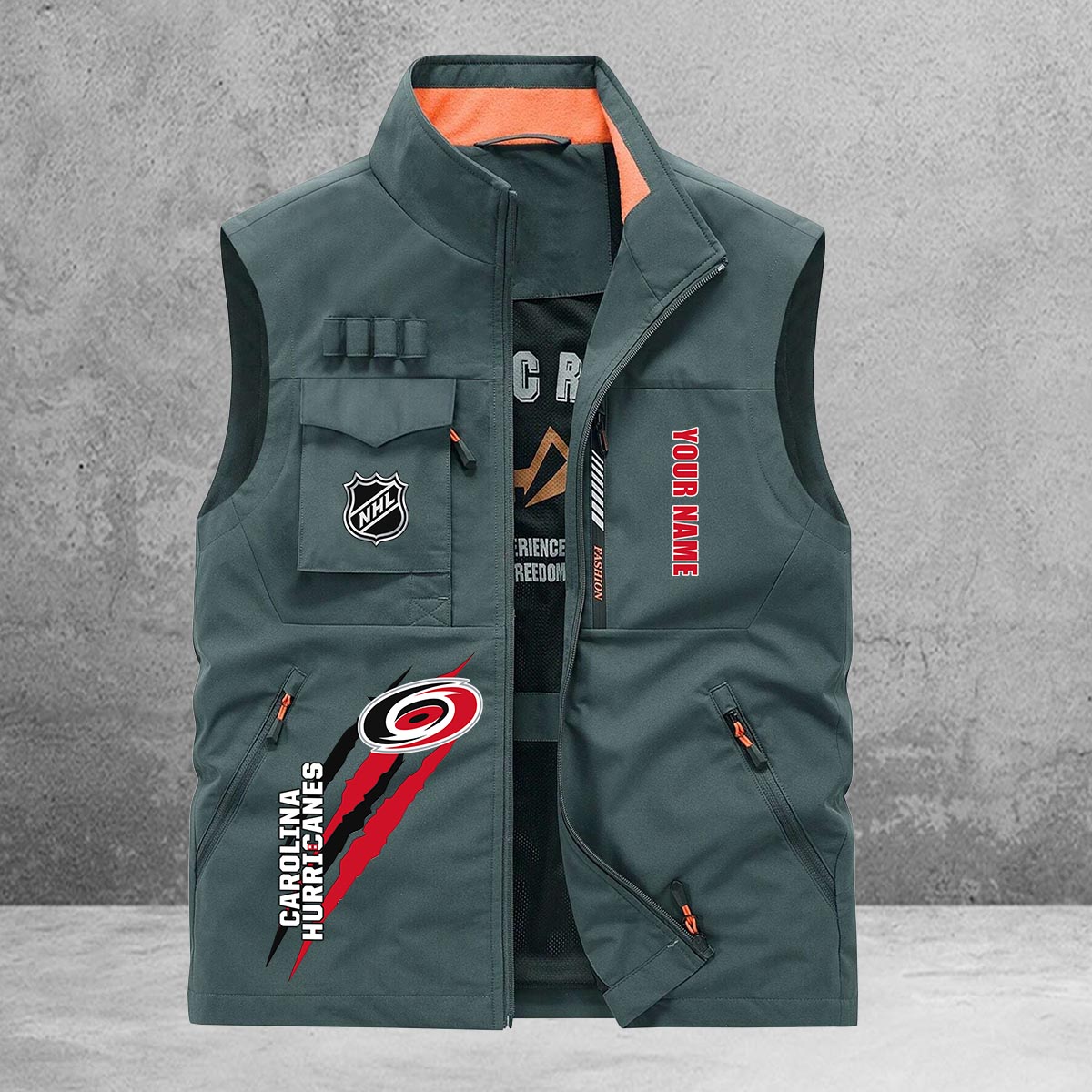Carolina Hurricanes New Personalized Multi-Pockets Vest AZBTMPV000199