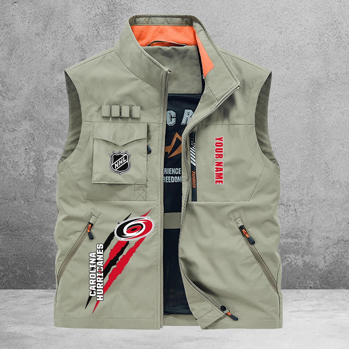 Carolina Hurricanes New Personalized Multi-Pockets Vest AZBTMPV000199