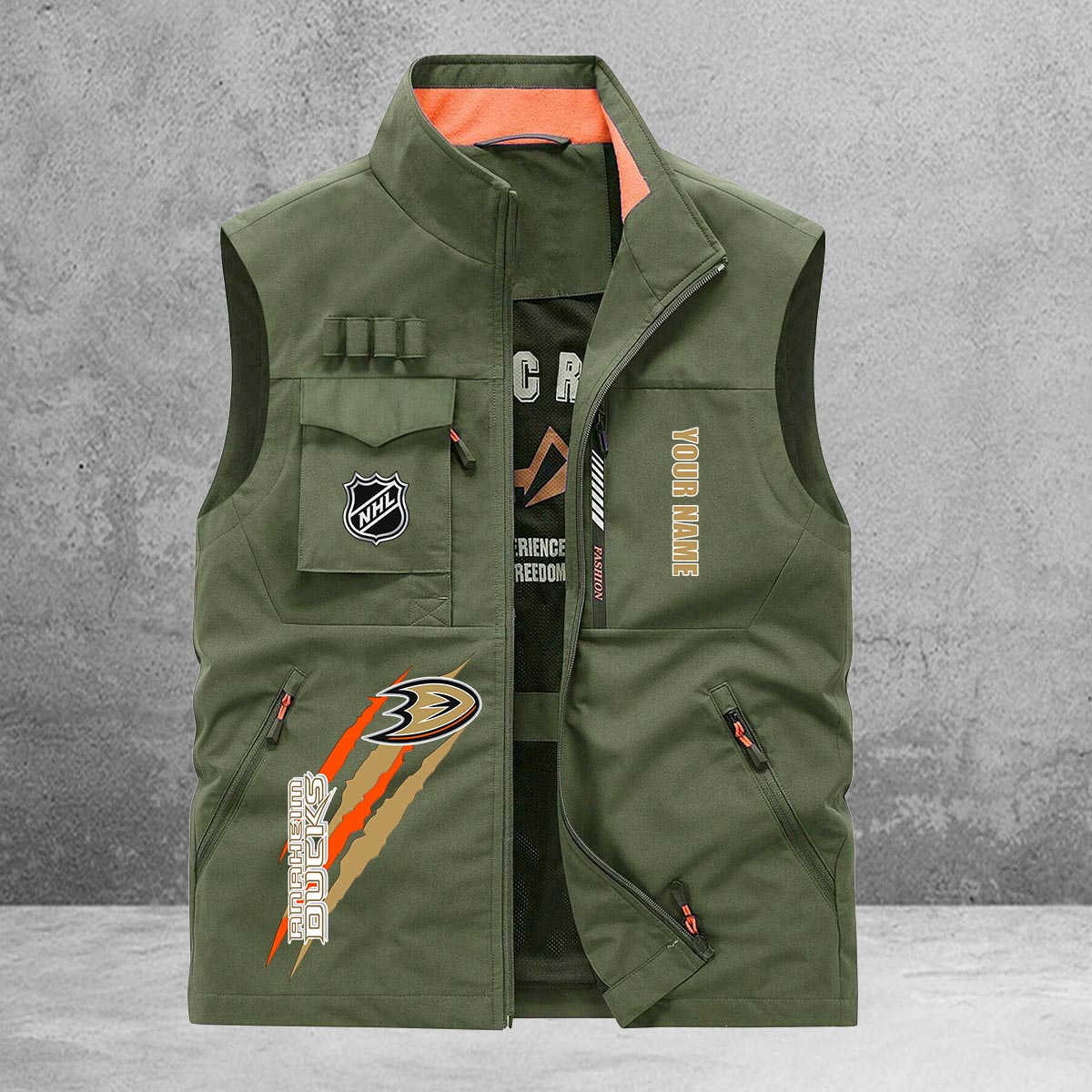 Anaheim Ducks New Personalized Multi-Pockets Vest AZBTMPV000200