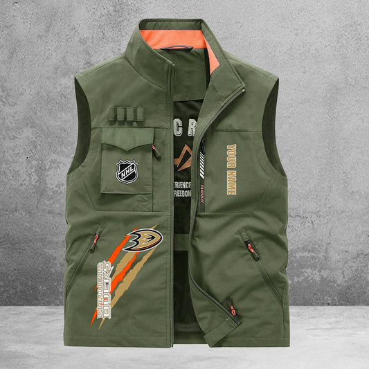 Anaheim Ducks New Personalized Multi-Pockets Vest AZBTMPV000200
