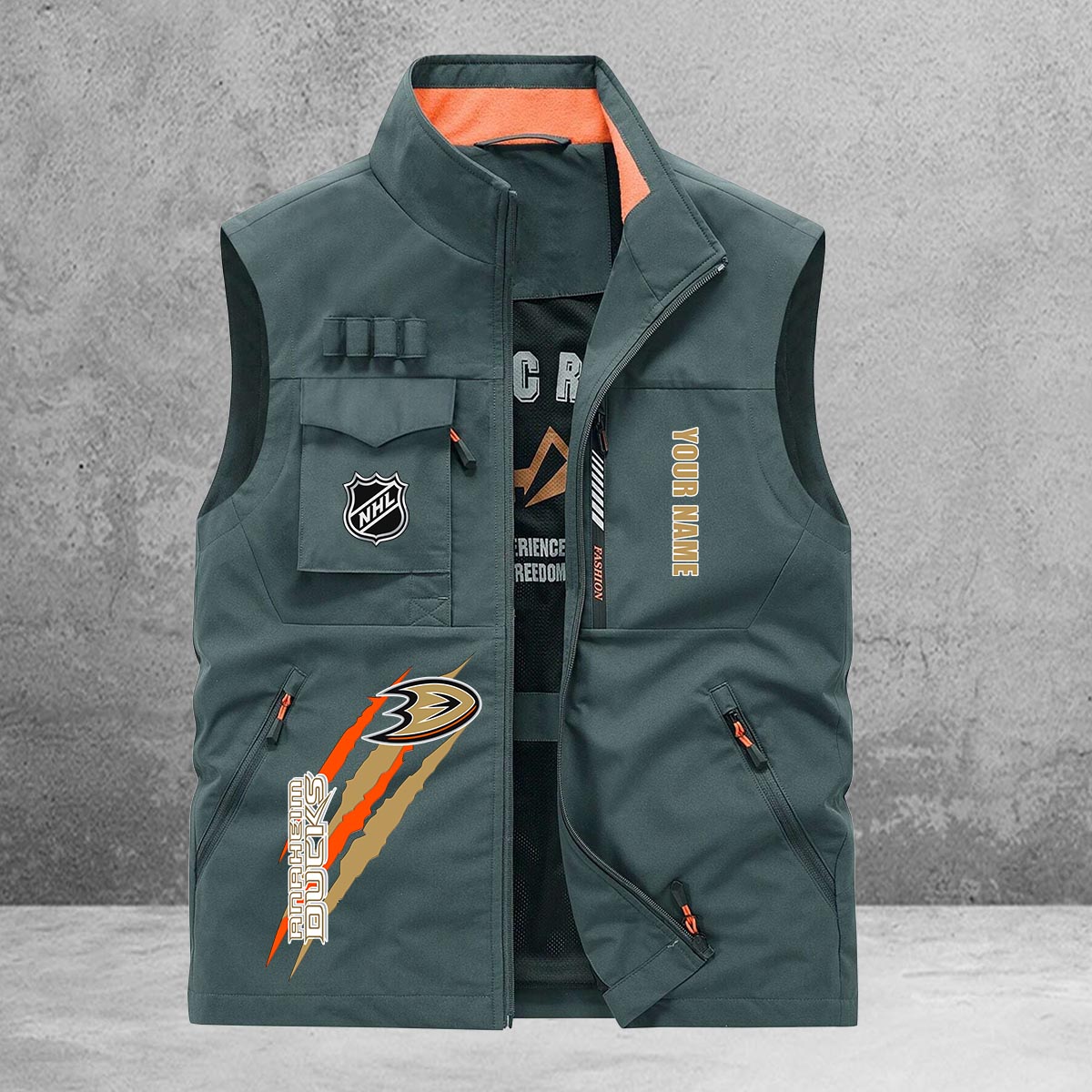 Anaheim Ducks New Personalized Multi-Pockets Vest AZBTMPV000200