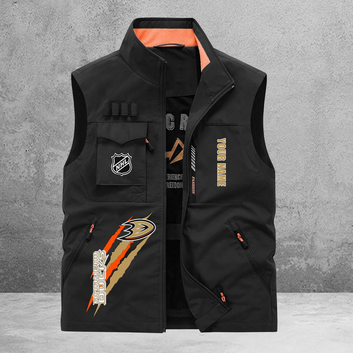 Anaheim Ducks New Personalized Multi-Pockets Vest AZBTMPV000200