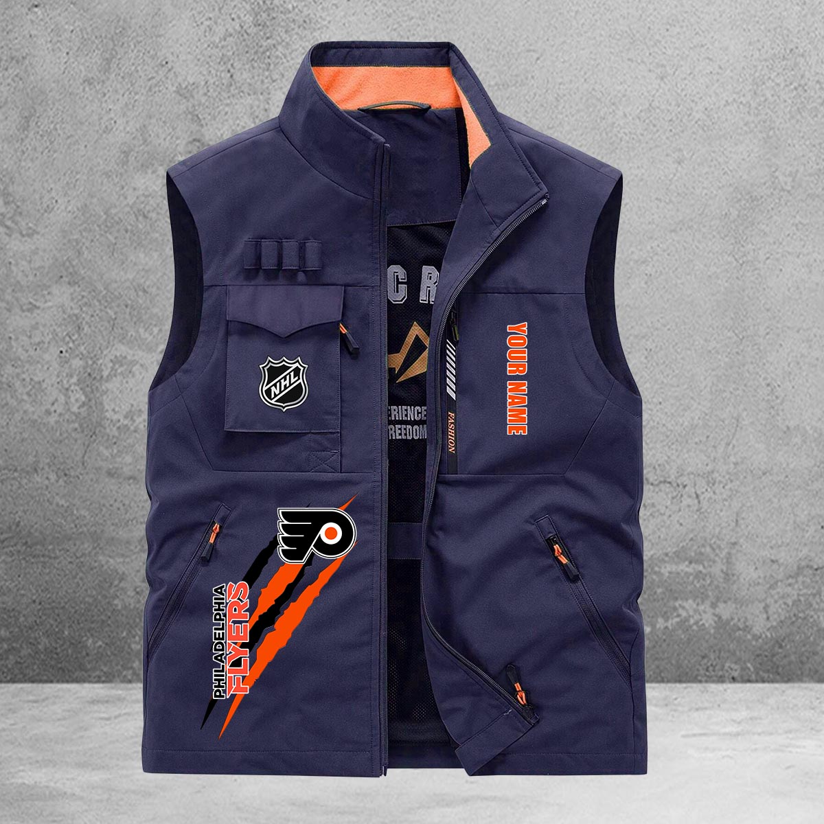 Philadelphia Flyers New Personalized Multi-Pockets Vest AZBTMPV000190