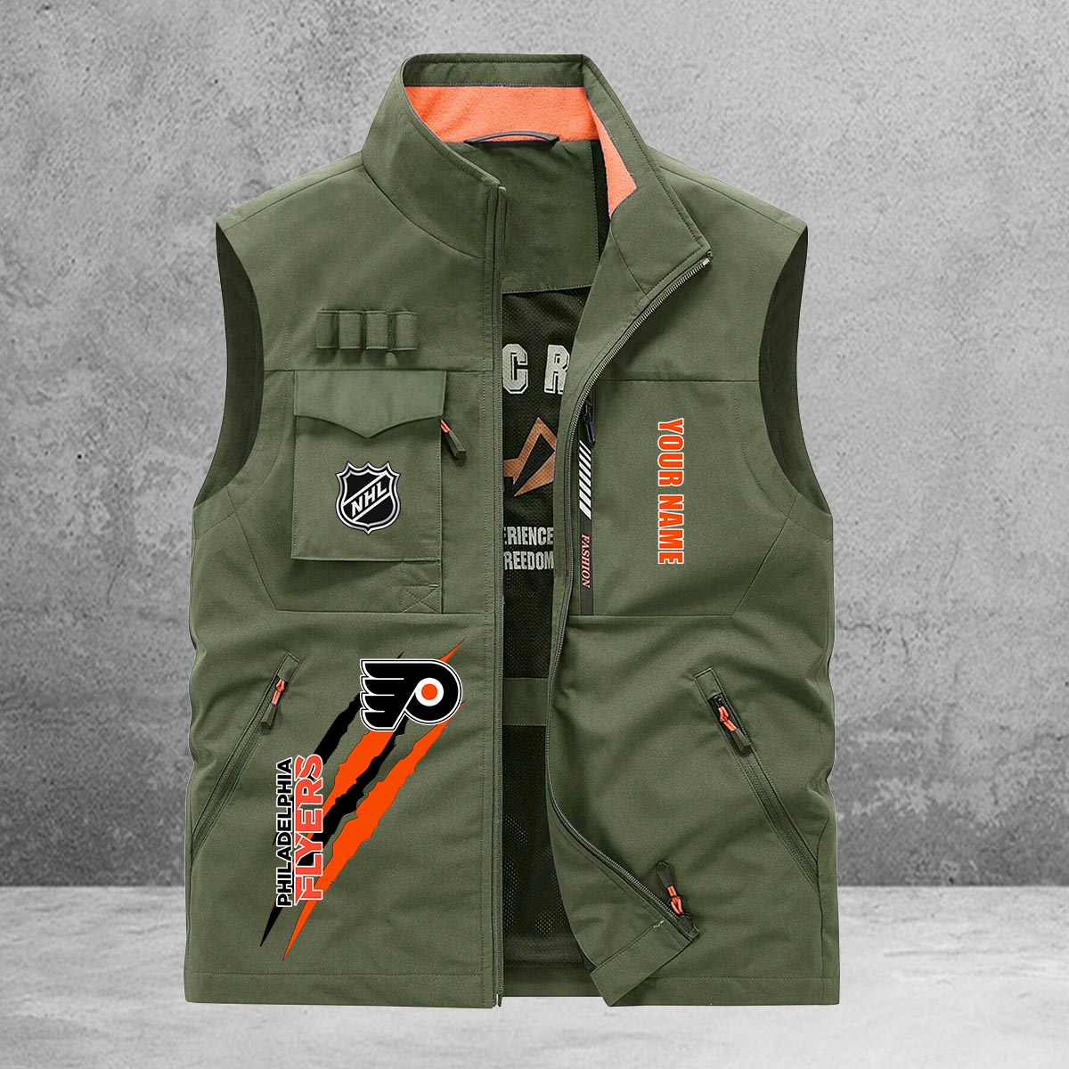Philadelphia Flyers New Personalized Multi-Pockets Vest AZBTMPV000190