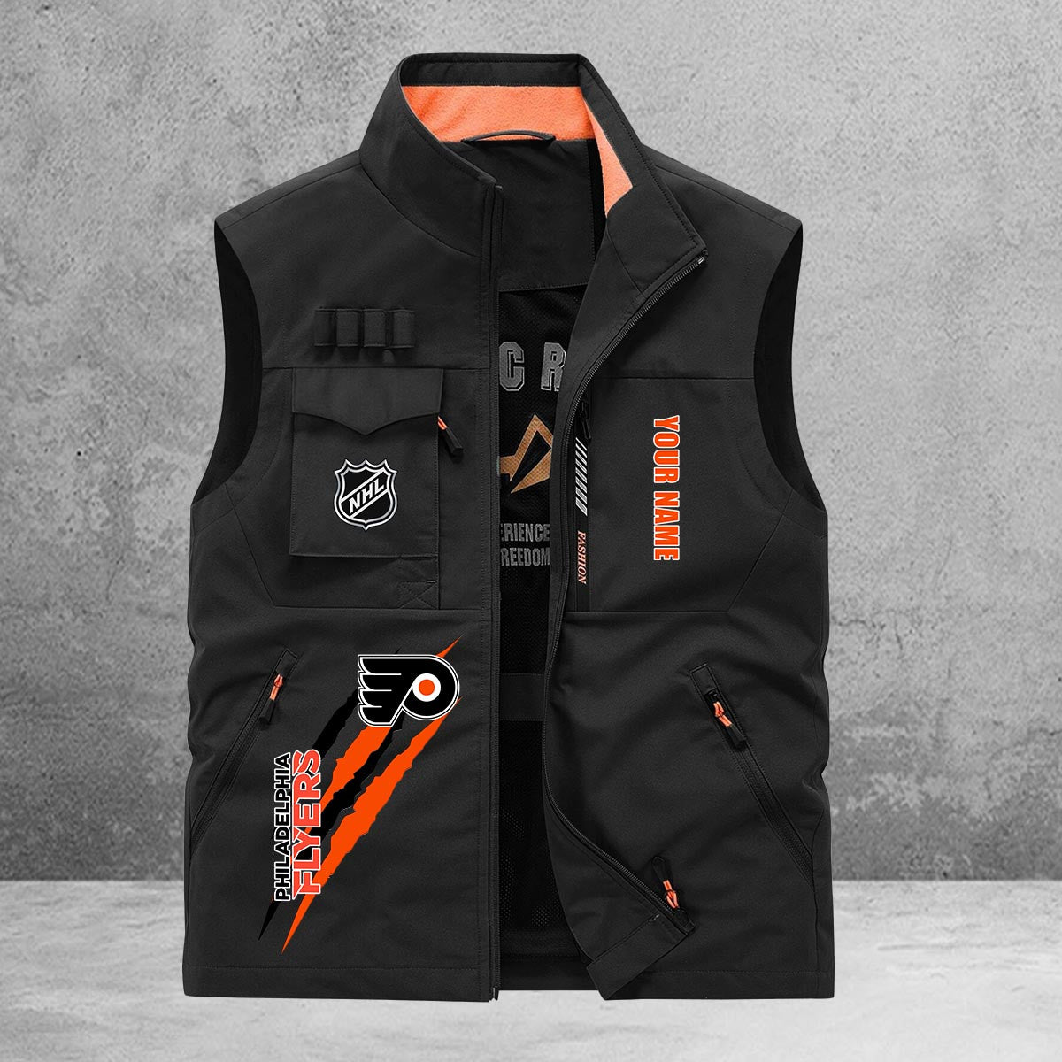 Philadelphia Flyers New Personalized Multi-Pockets Vest AZBTMPV000190