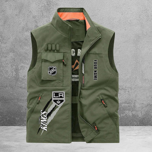 Los Angeles Kings New Personalized Multi-Pockets Vest AZBTMPV000176