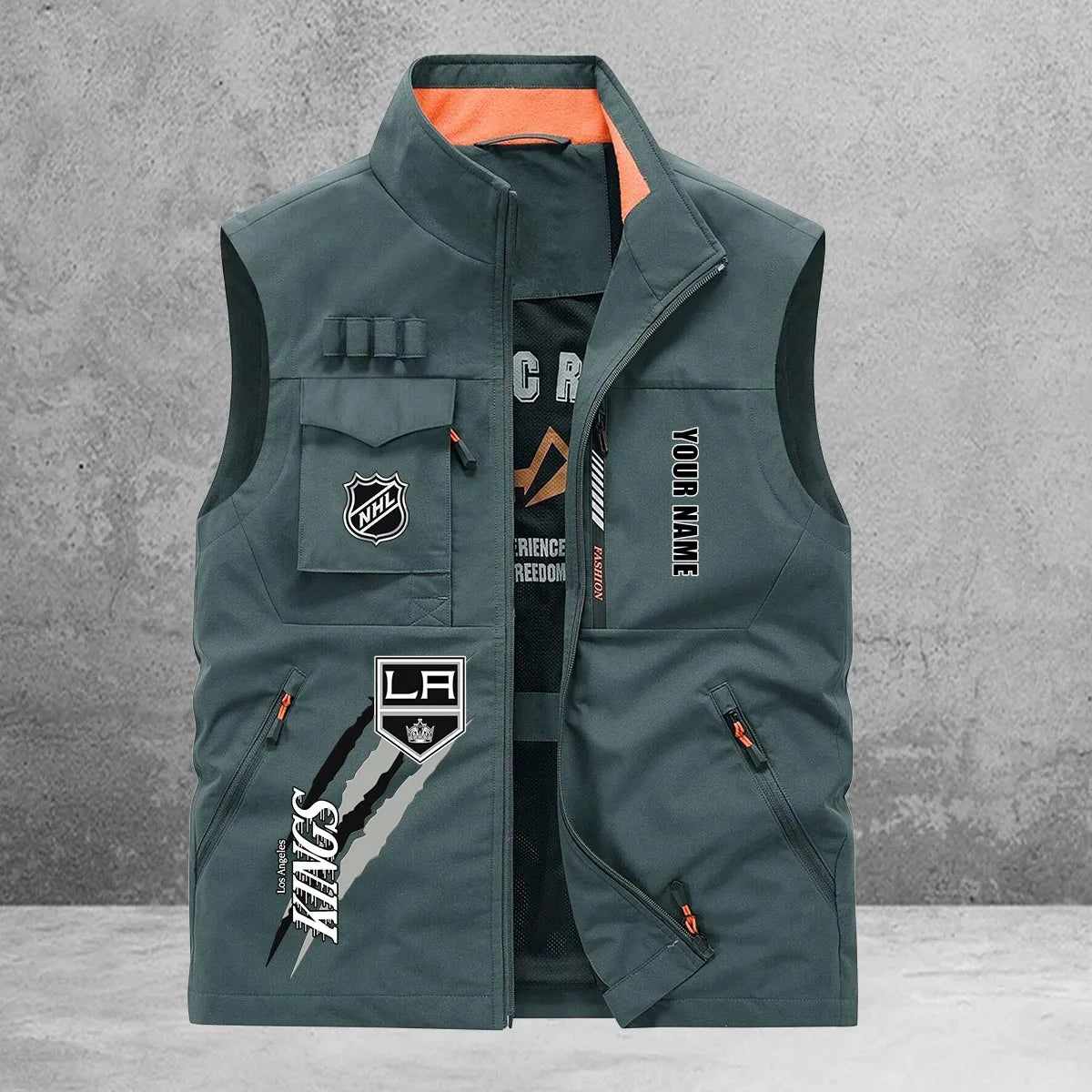 Los Angeles Kings New Personalized Multi-Pockets Vest AZBTMPV000176
