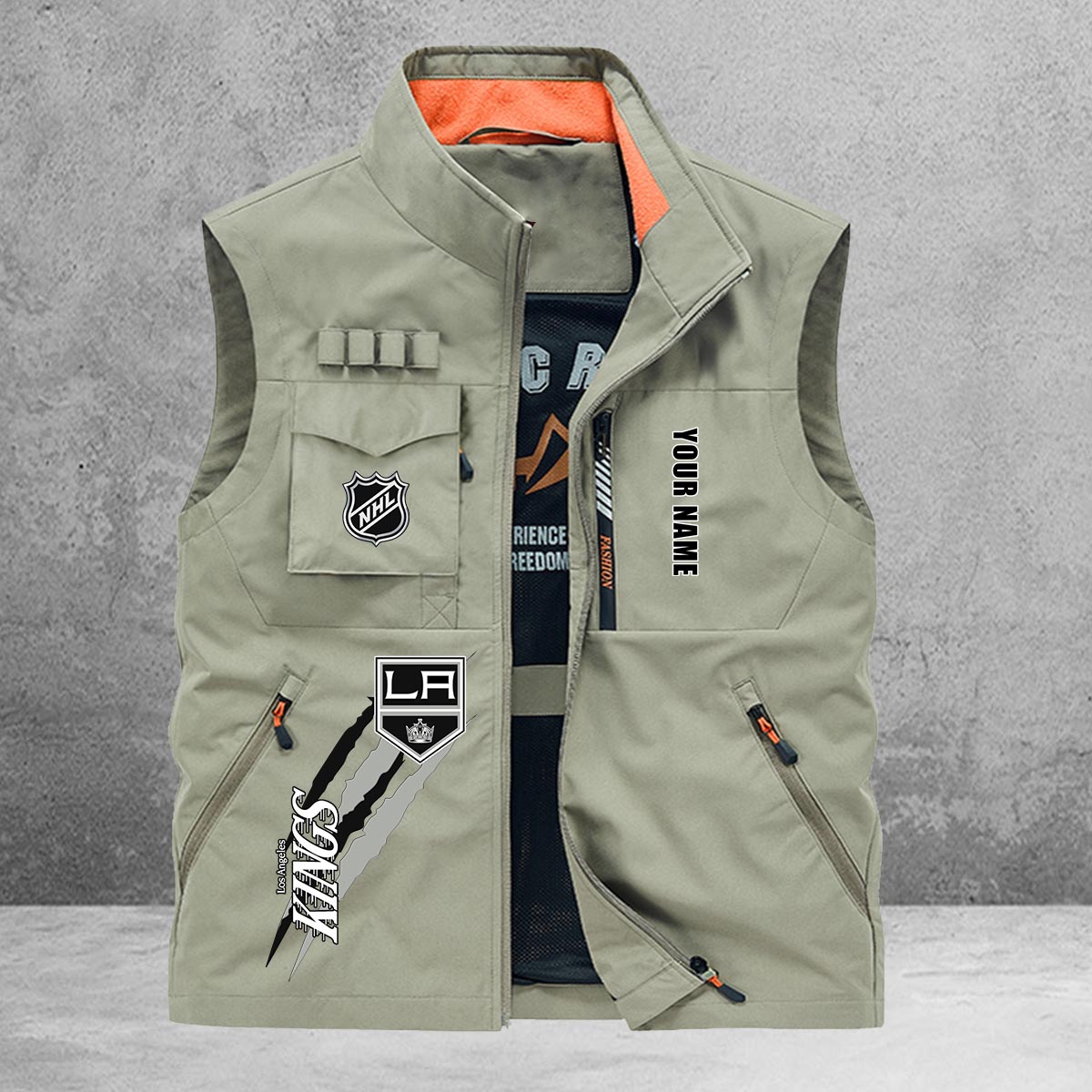 Los Angeles Kings New Personalized Multi-Pockets Vest AZBTMPV000176
