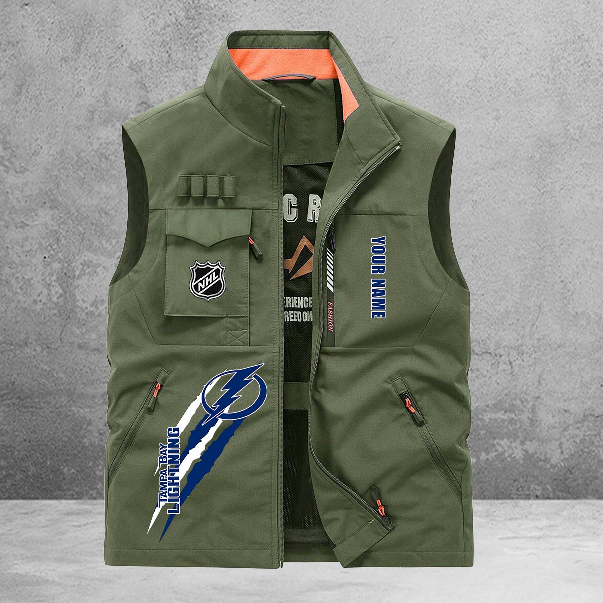 Tampa Bay Lightning New Personalized Multi-Pockets Vest AZBTMPV000201