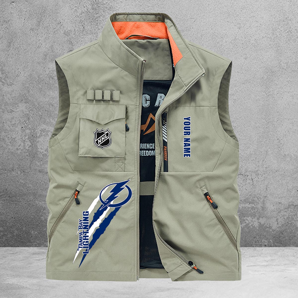Tampa Bay Lightning New Personalized Multi-Pockets Vest AZBTMPV000201