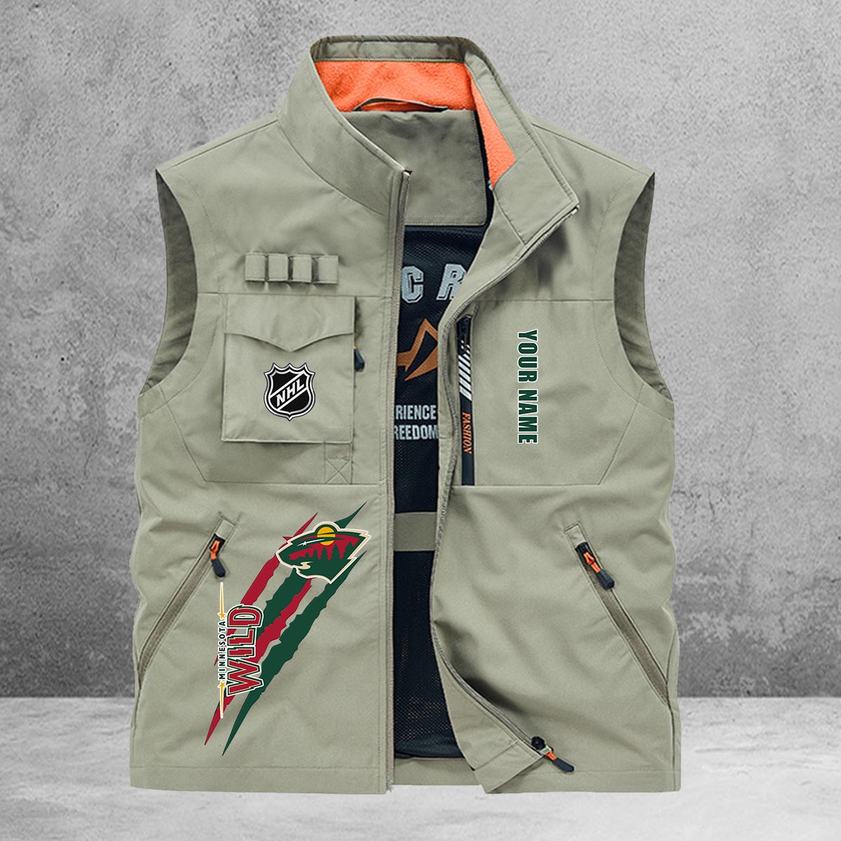 Minnesota Wild New Personalized Multi-Pockets Vest AZBTMPV000171
