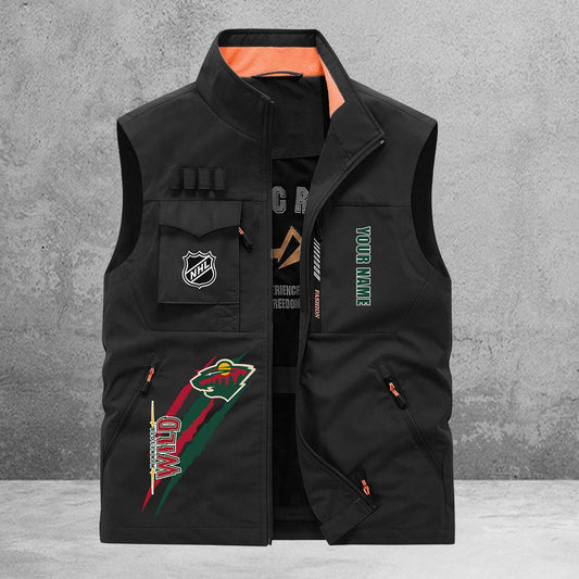 Minnesota Wild New Personalized Multi-Pockets Vest AZBTMPV000171