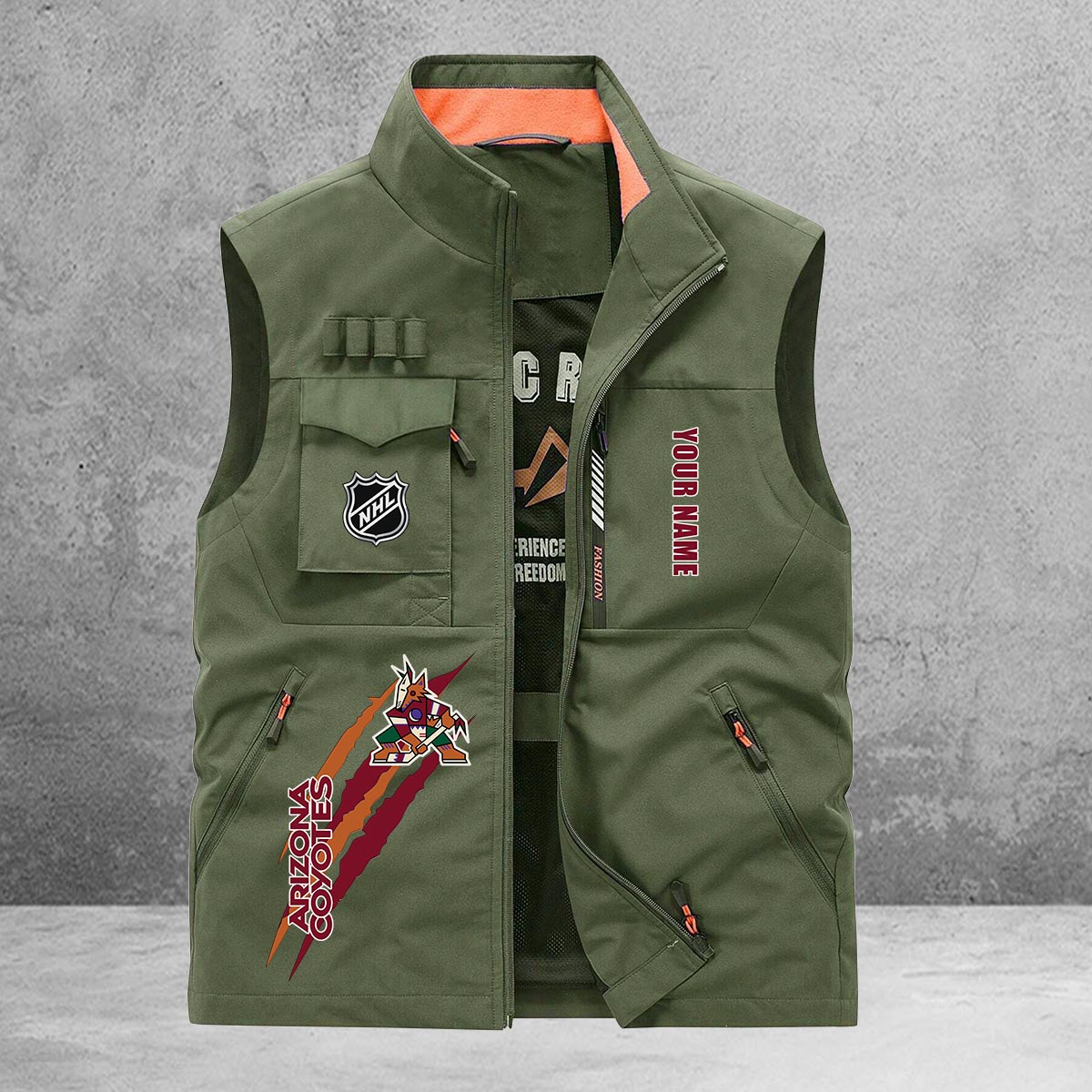 Arizona Coyotes New Personalized Multi-Pockets Vest AZBTMPV000172