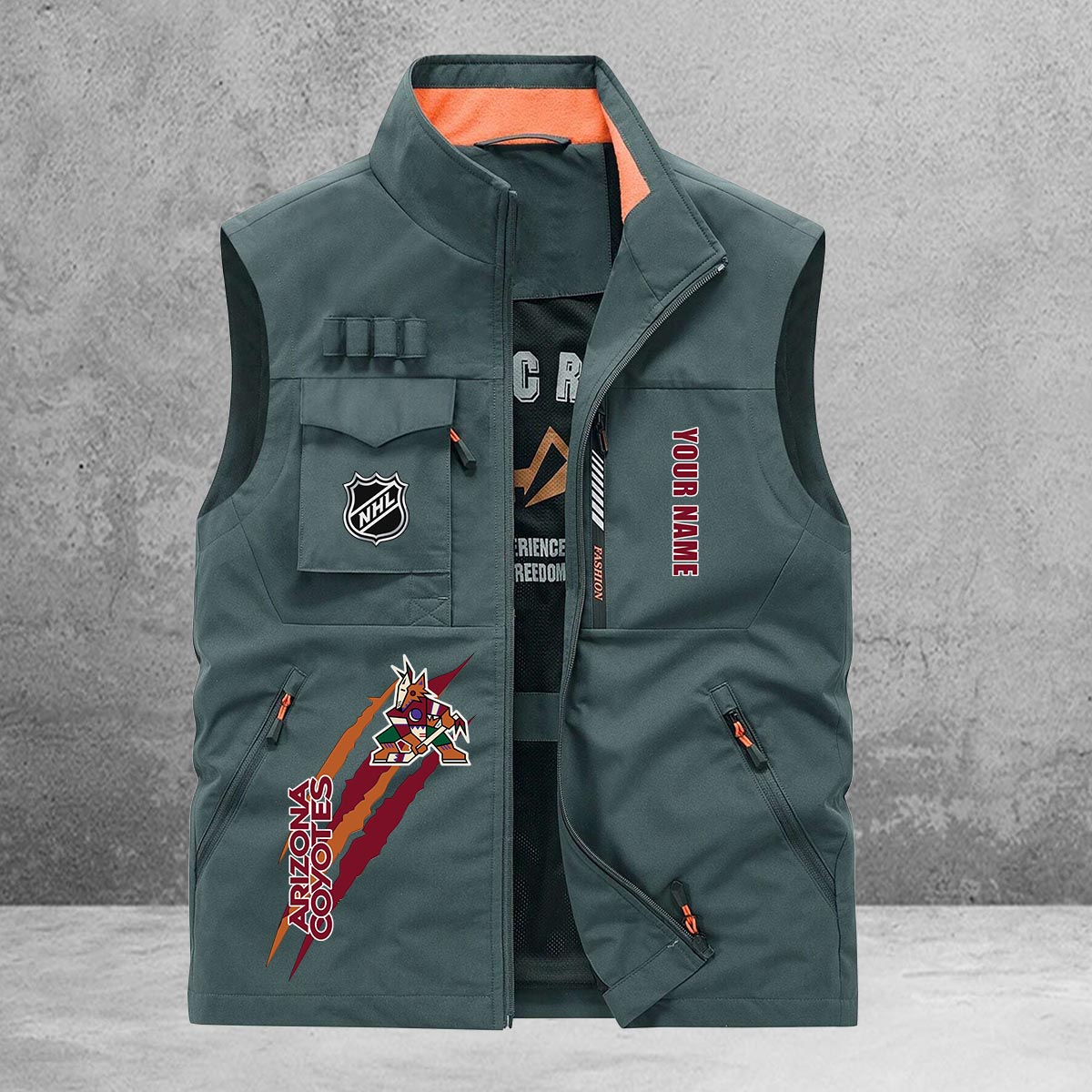 Arizona Coyotes New Personalized Multi-Pockets Vest AZBTMPV000172
