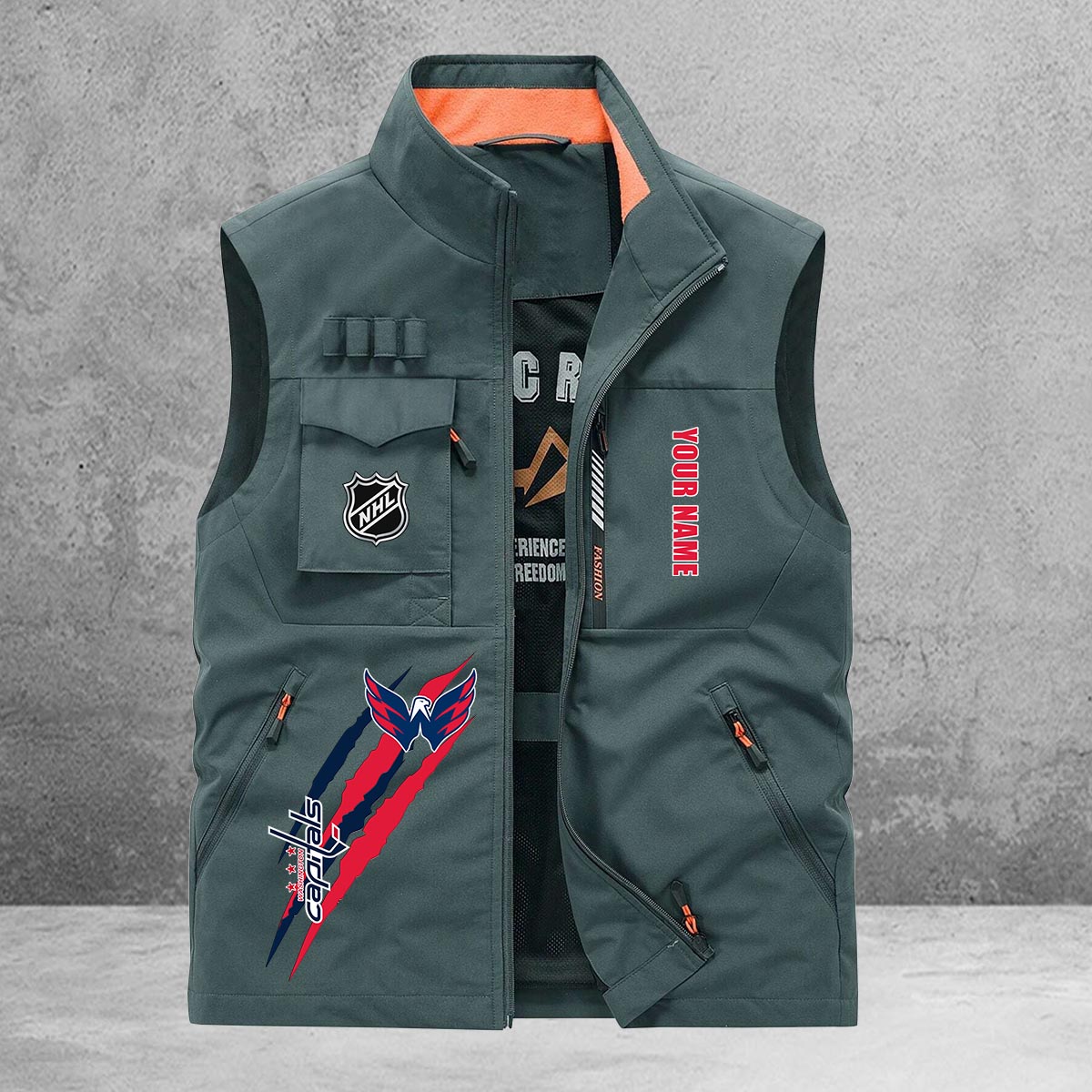 Washington Capitals New Personalized Multi-Pockets Vest AZBTMPV000175