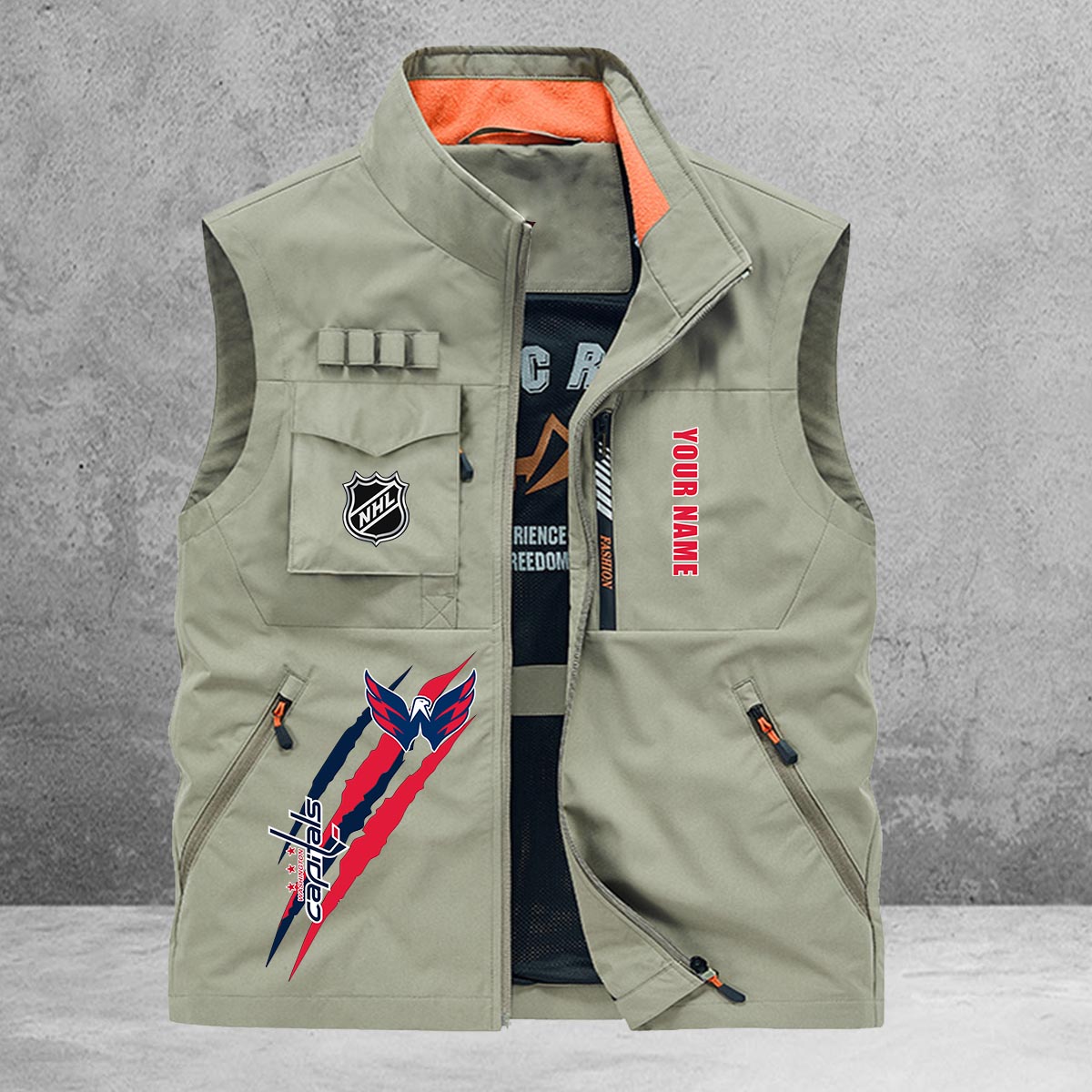 Washington Capitals New Personalized Multi-Pockets Vest AZBTMPV000175