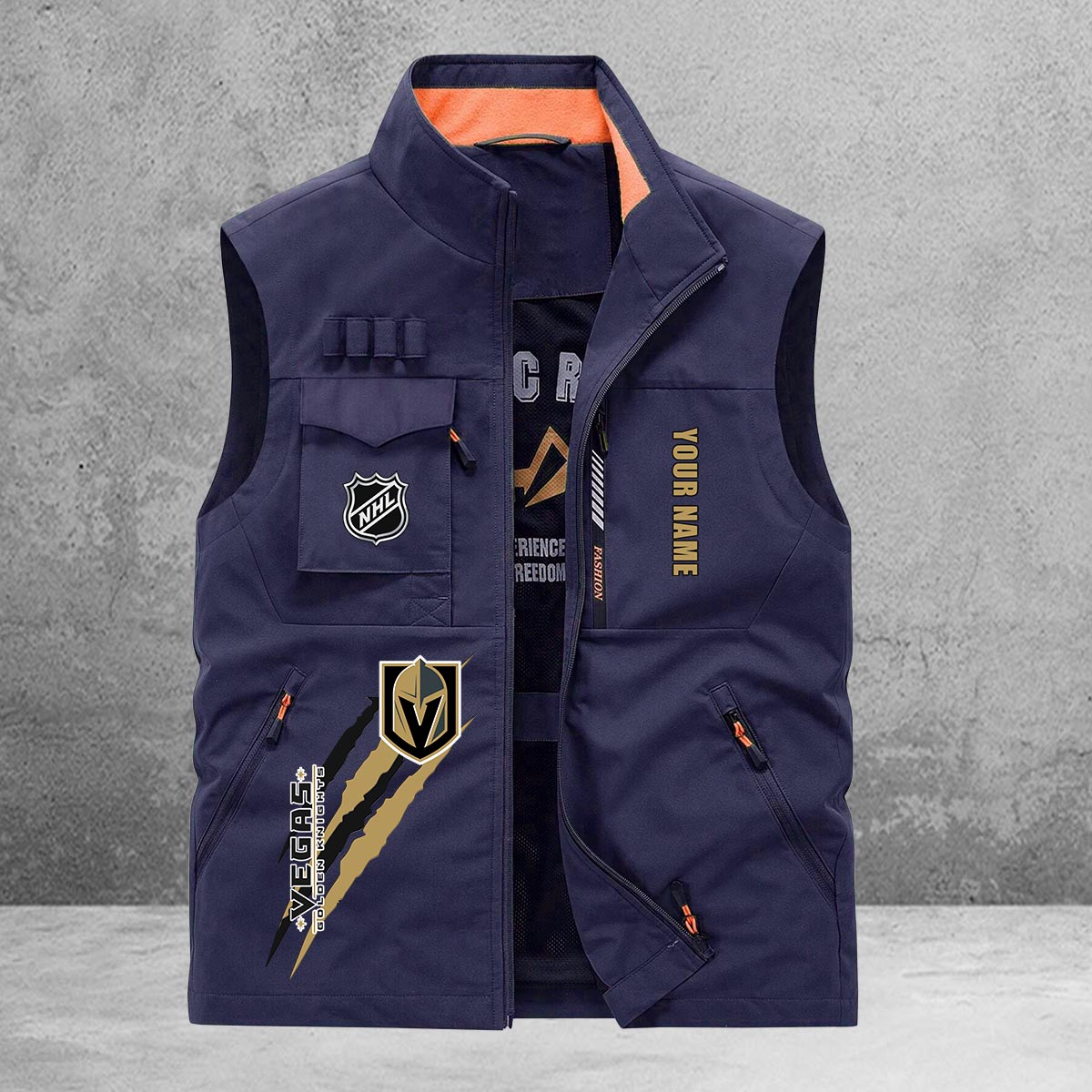 Vegas Golden Knights New Personalized Multi-Pockets Vest AZBTMPV000177