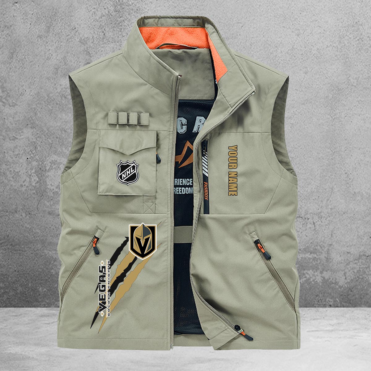 Vegas Golden Knights New Personalized Multi-Pockets Vest AZBTMPV000177