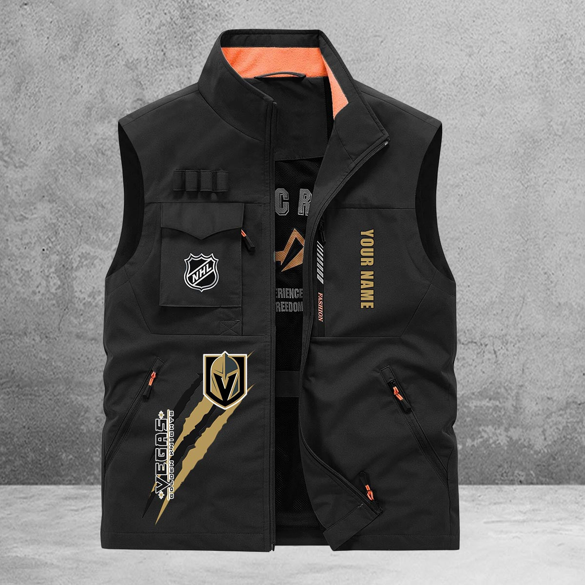 Vegas Golden Knights New Personalized Multi-Pockets Vest AZBTMPV000177