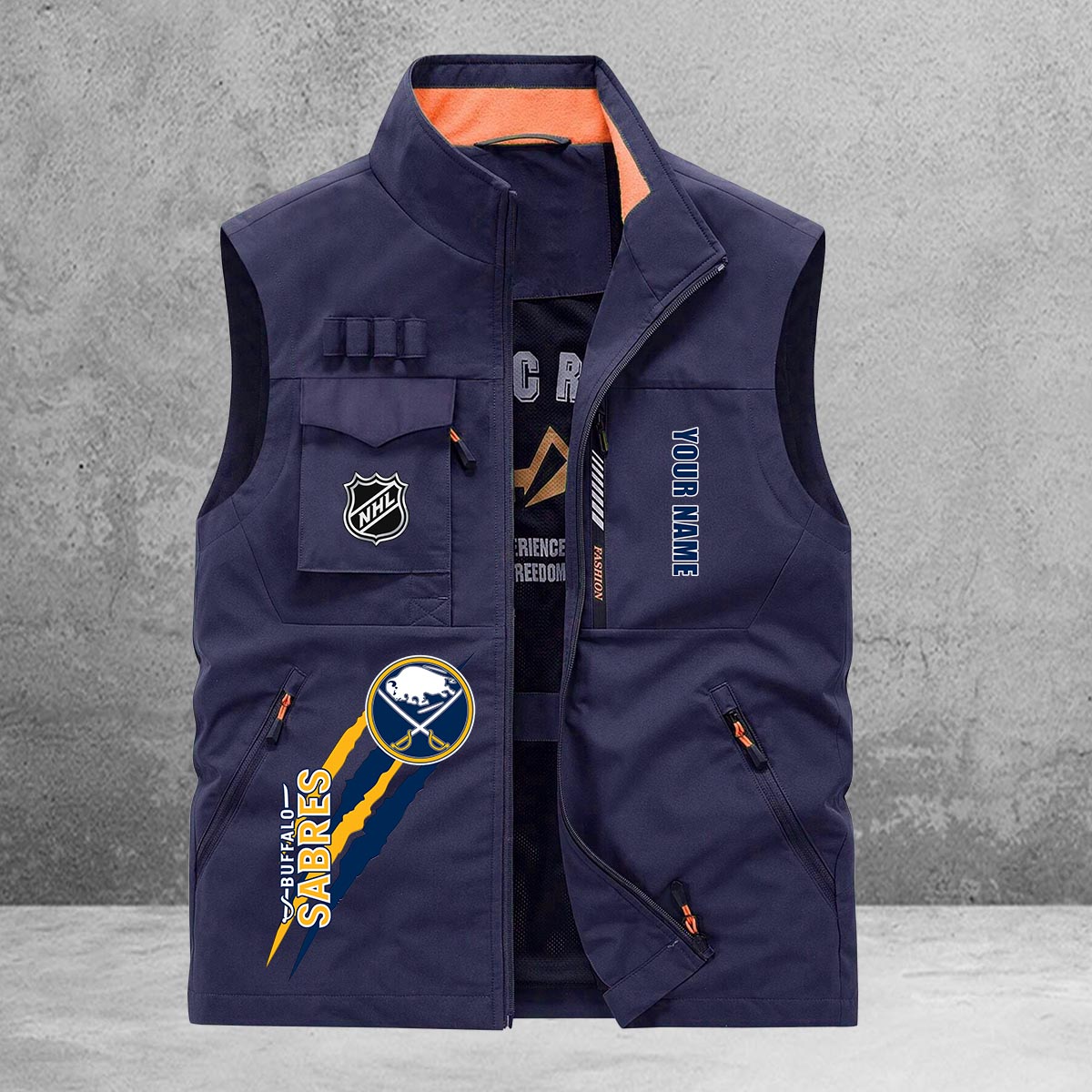 Buffalo Sabres New Personalized Multi-Pockets Vest AZBTMPV000178