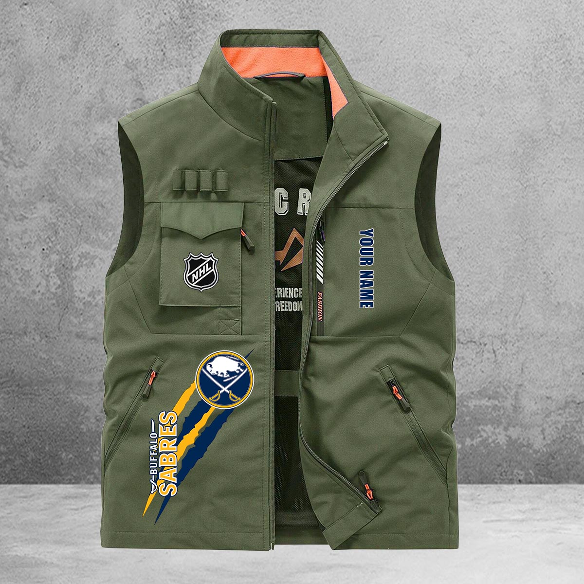 Buffalo Sabres New Personalized Multi-Pockets Vest AZBTMPV000178