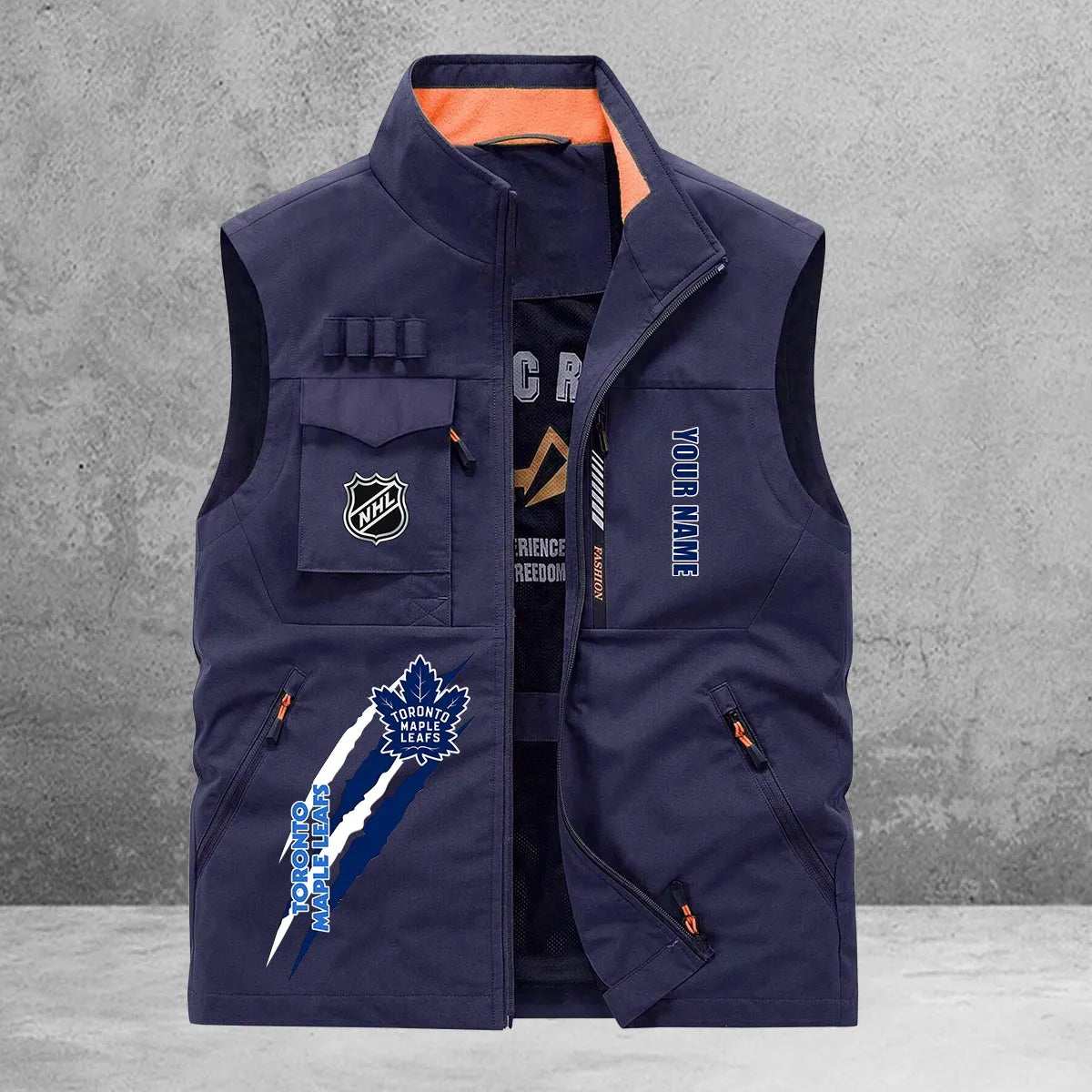 Toronto Maple Leafs New Personalized Multi-Pockets Vest AZBTMPV000186