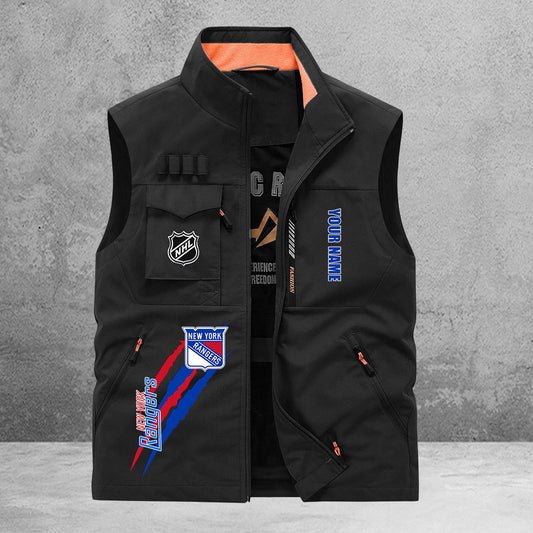 New York Rangers New Personalized Multi-Pockets Vest AZBTMPV000180
