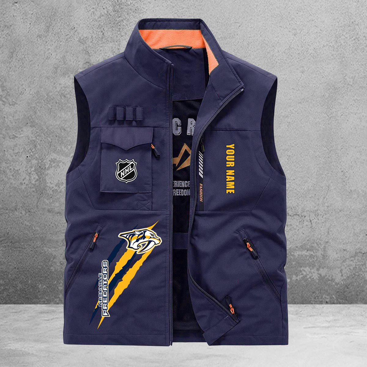 Nashville Predators New Personalized Multi-Pockets Vest AZBTMPV000182
