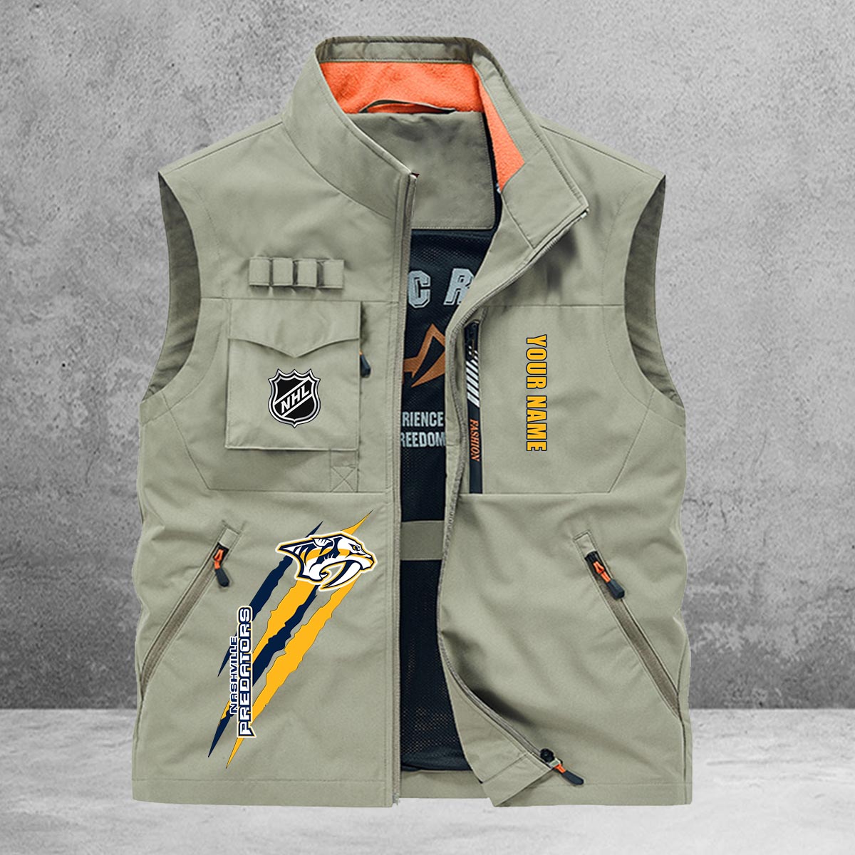 Nashville Predators New Personalized Multi-Pockets Vest AZBTMPV000182