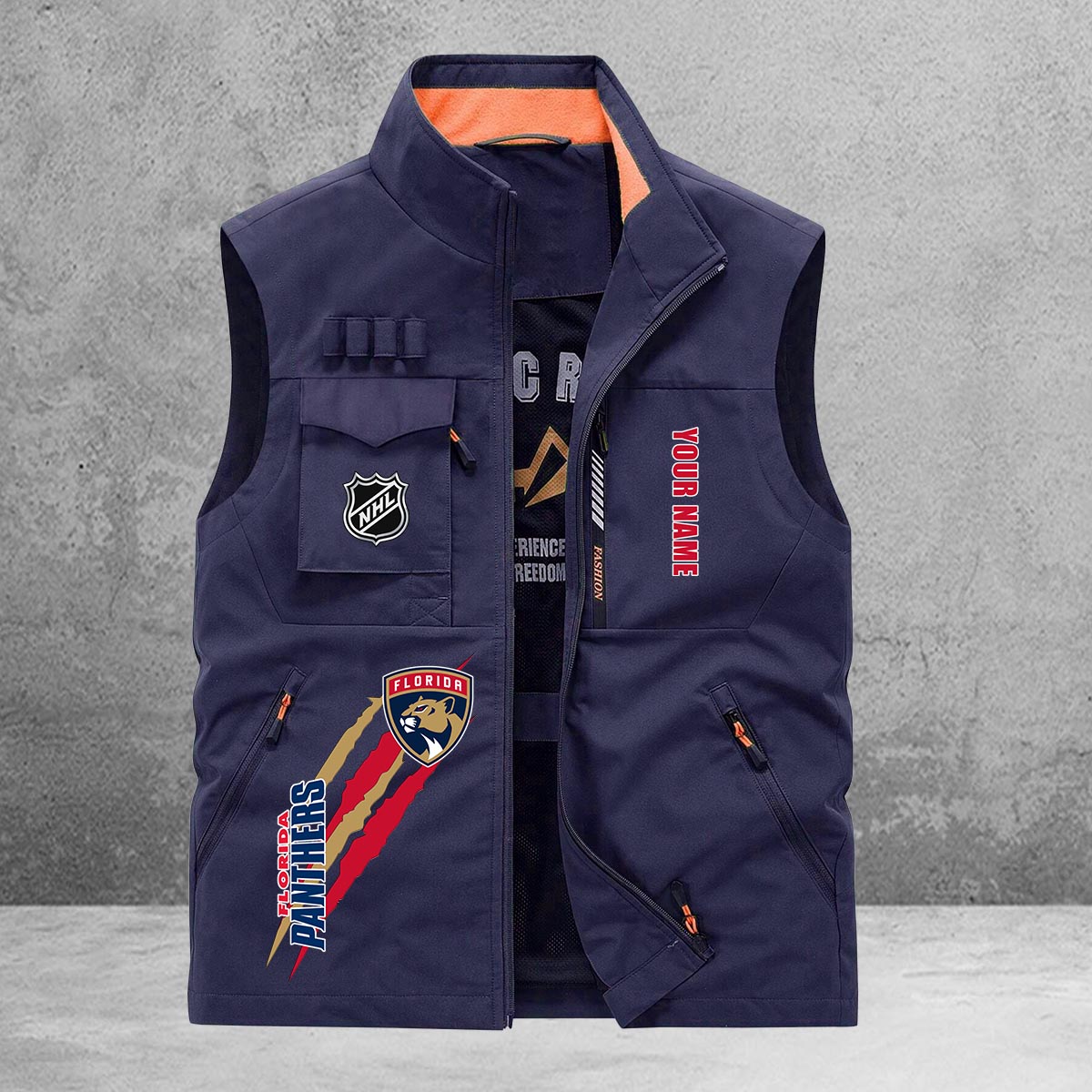 Florida Panthers New Personalized Multi-Pockets Vest AZBTMPV000183