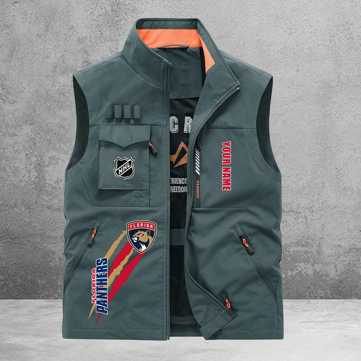 Florida Panthers New Personalized Multi-Pockets Vest AZBTMPV000183
