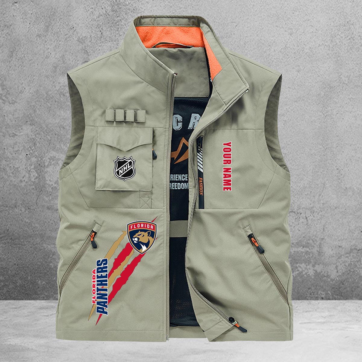 Florida Panthers New Personalized Multi-Pockets Vest AZBTMPV000183