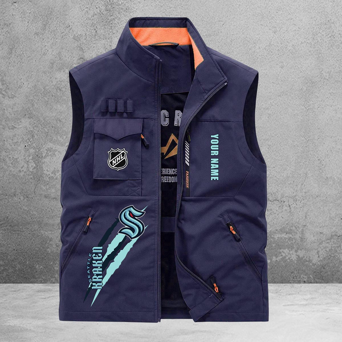 Seattle Kraken New Personalized Multi-Pockets Vest AZBTMPV000184