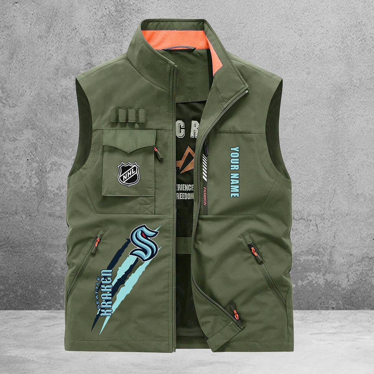 Seattle Kraken New Personalized Multi-Pockets Vest AZBTMPV000184