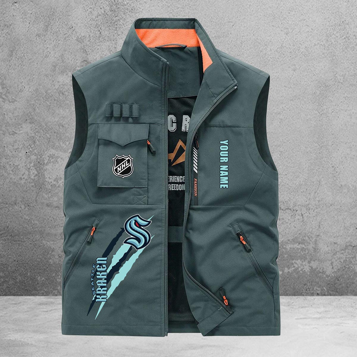 Seattle Kraken New Personalized Multi-Pockets Vest AZBTMPV000184