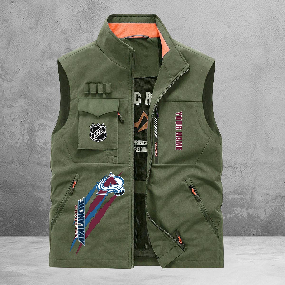 Colorado Avalanche New Personalized Multi-Pockets Vest AZBTMPV000185