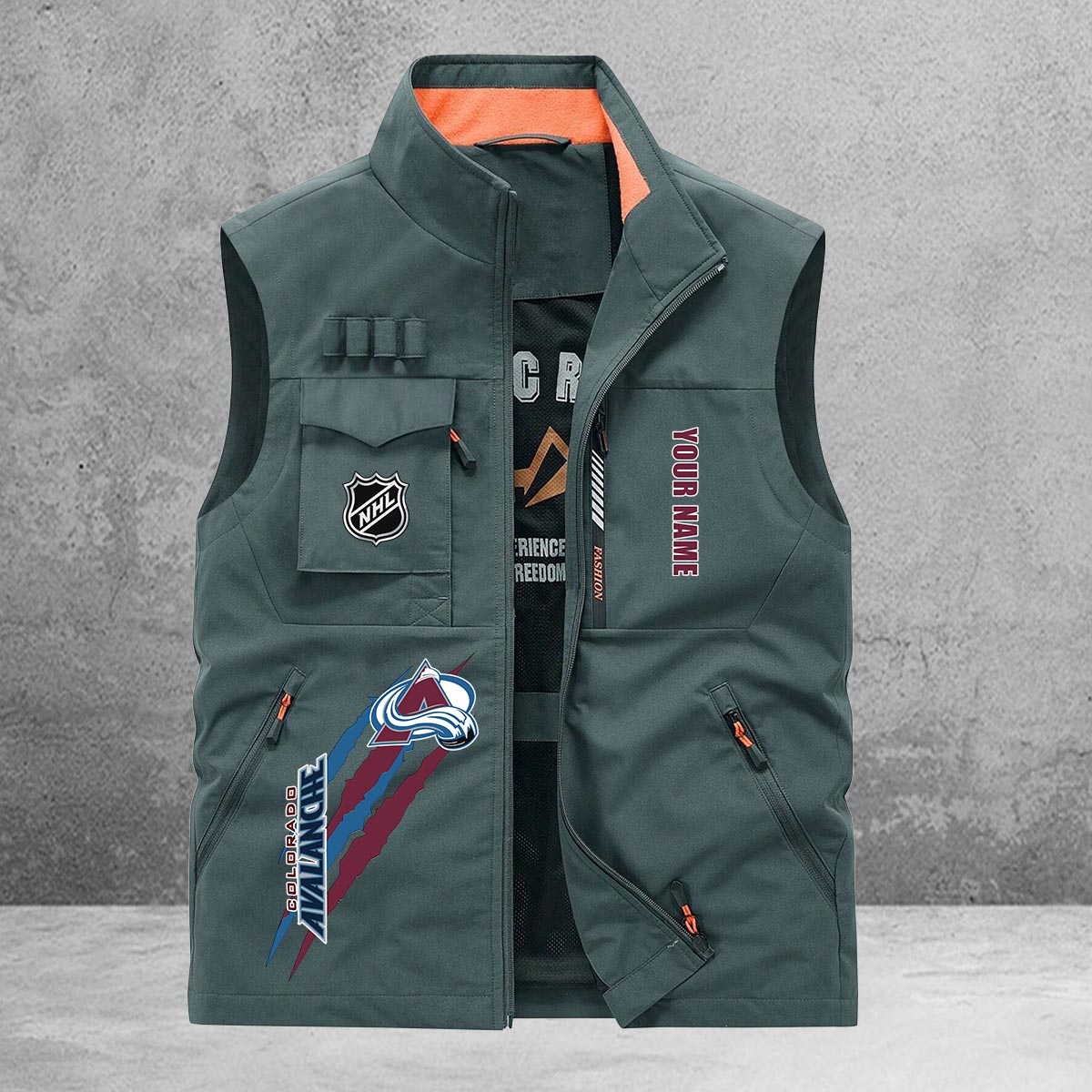 Colorado Avalanche New Personalized Multi-Pockets Vest AZBTMPV000185