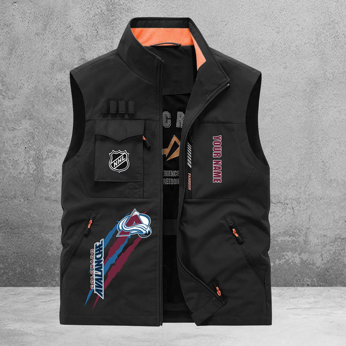 Colorado Avalanche New Personalized Multi-Pockets Vest AZBTMPV000185