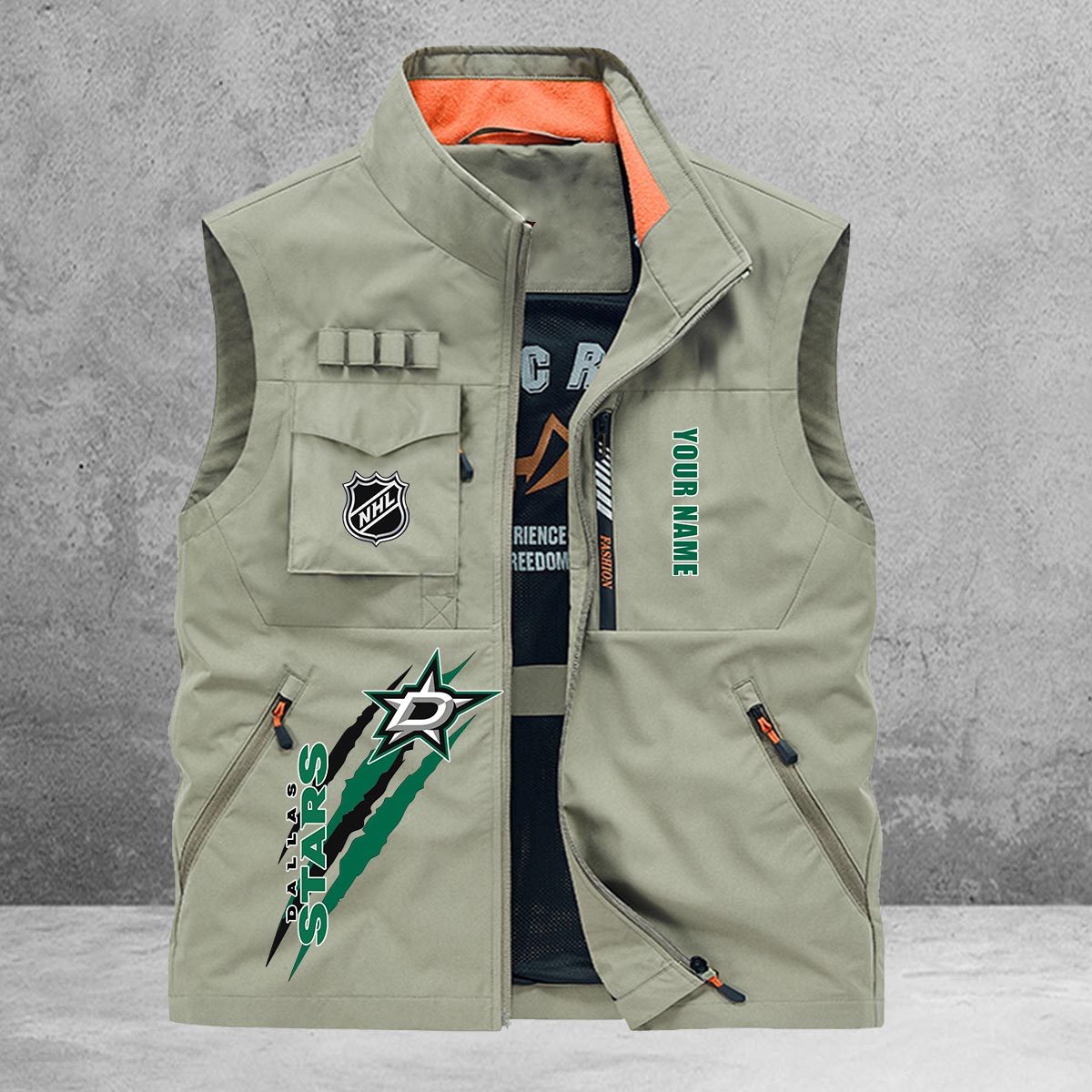 Dallas Stars New Personalized Multi-Pockets Vest AZBTMPV000189