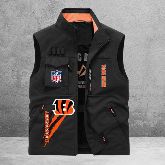 Cincinnati Bengals New Personalized Multi-Pockets Vest AZBTMPV000157