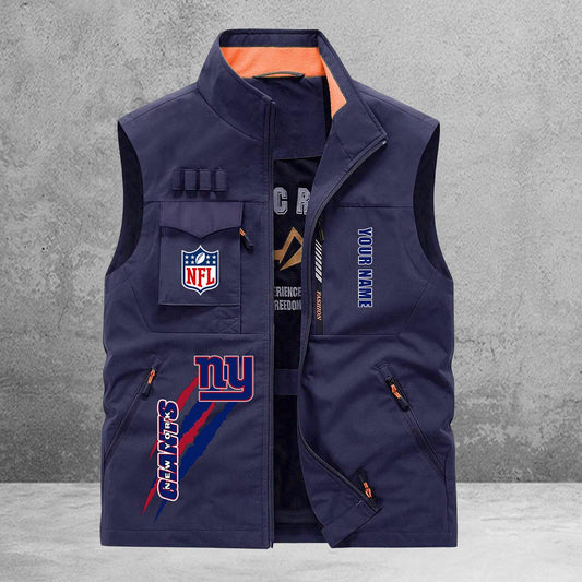 New York Giants New Personalized Multi-Pockets Vest AZBTMPV000160
