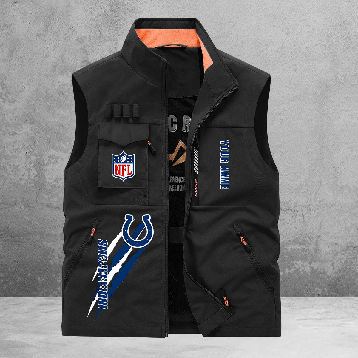 Indianapolis Colts New Personalized Multi-Pockets Vest AZBTMPV000163
