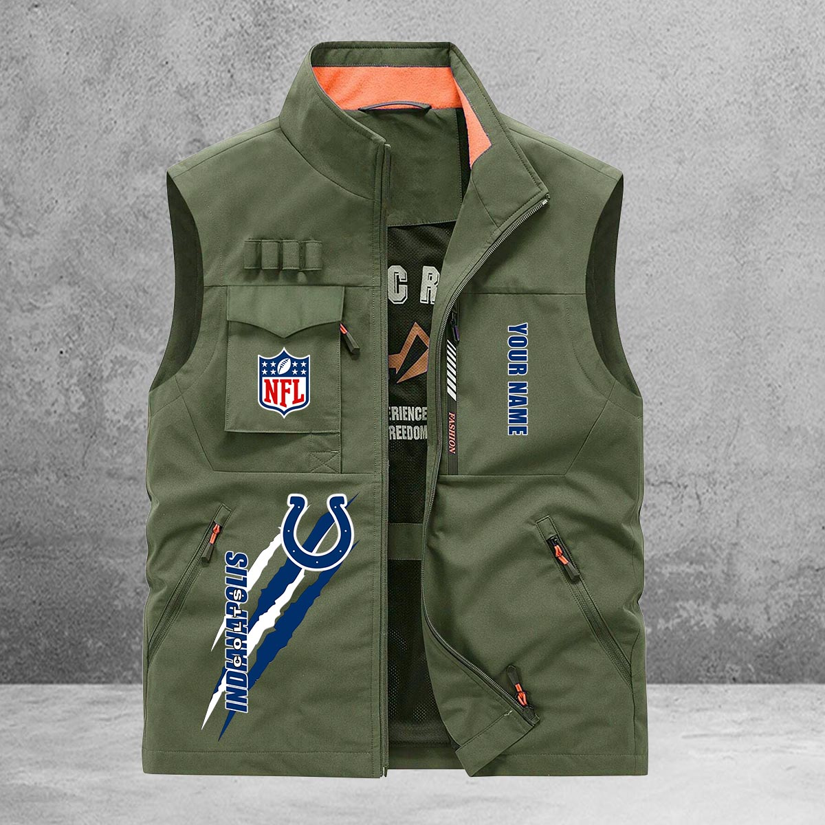 Indianapolis Colts New Personalized Multi-Pockets Vest AZBTMPV000163