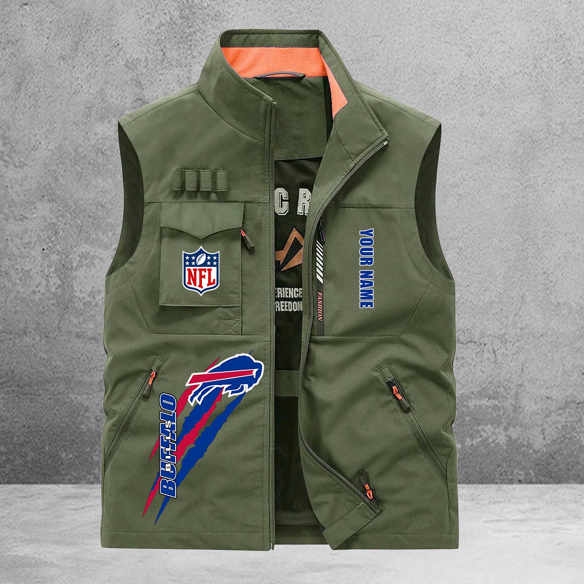 Buffalo Bills New Personalized Multi-Pockets Vest AZBTMPV000164