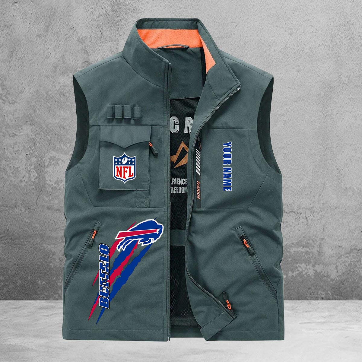 Buffalo Bills New Personalized Multi-Pockets Vest AZBTMPV000164