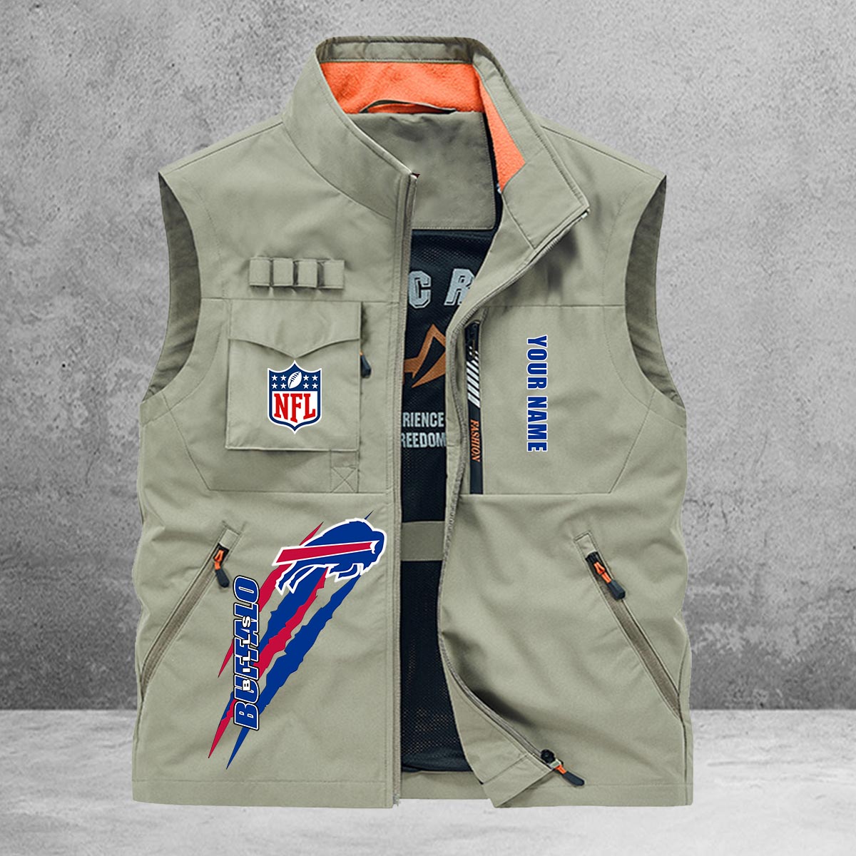 Buffalo Bills New Personalized Multi-Pockets Vest AZBTMPV000164